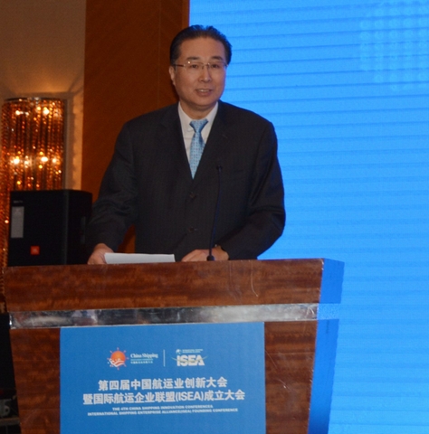中國交通運輸協會副秘書長、中國航務周刊社長倪瑋致歡迎辭