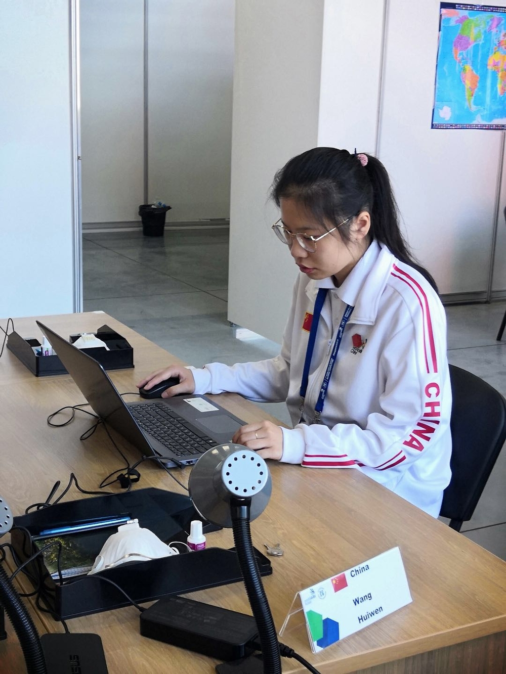 王慧文同學在比賽中